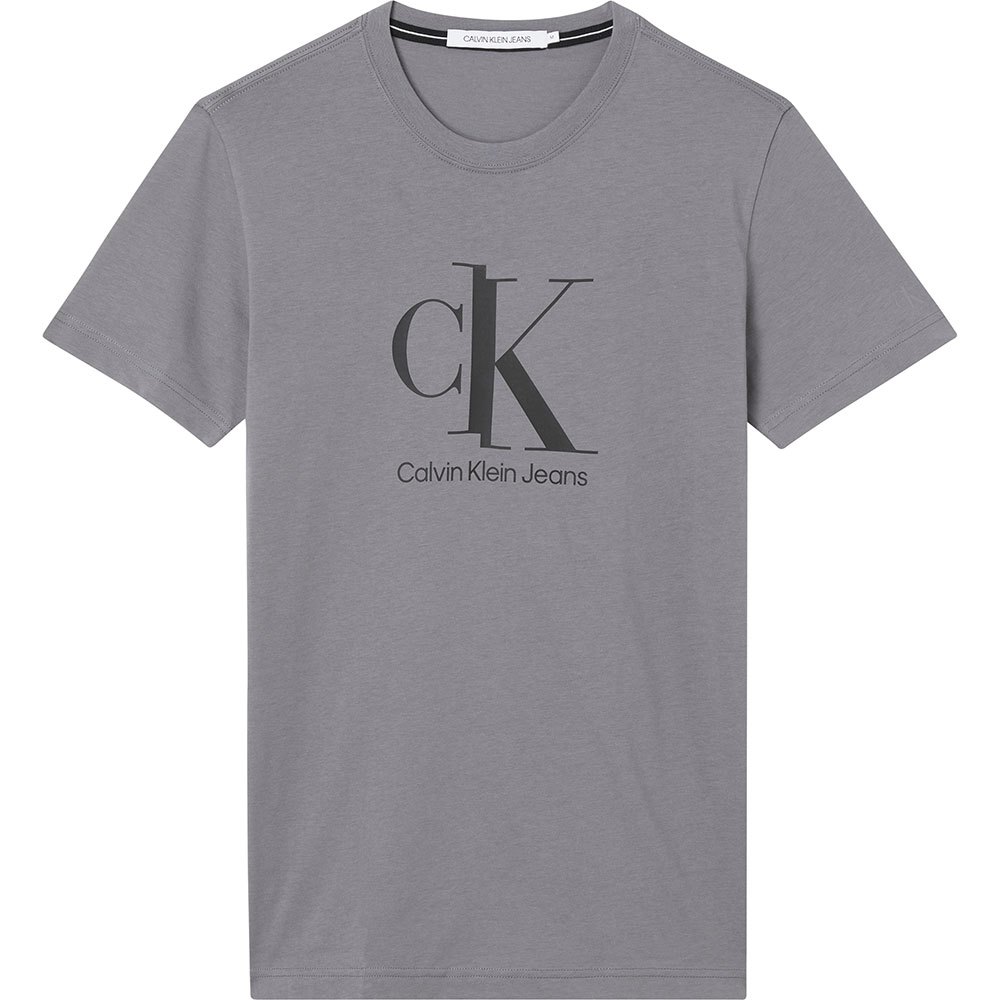 Calvin Klein Jeans Spliced Center Chest Kurzärmeliges T-shirt S Fossil Grey günstig online kaufen