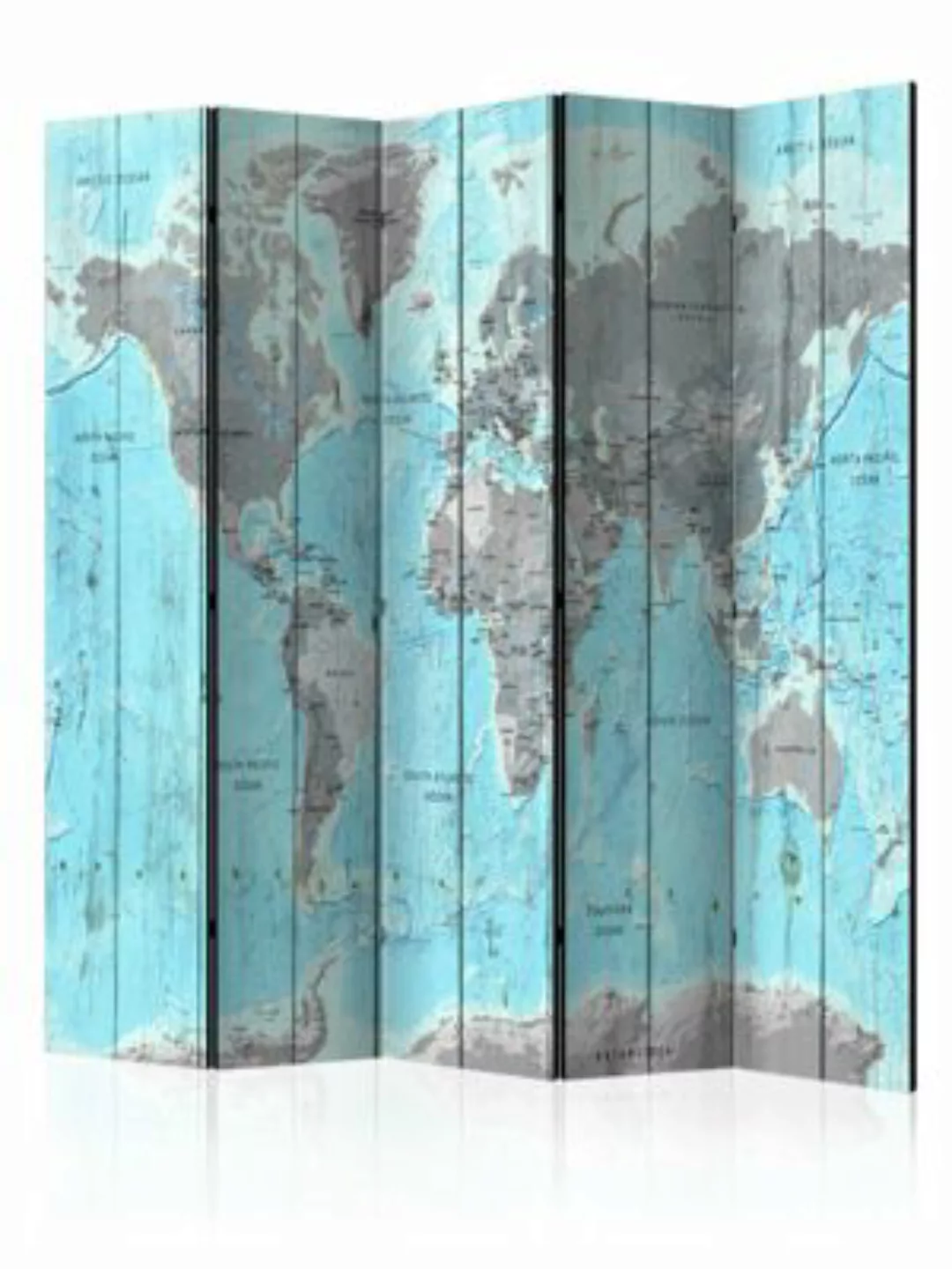 artgeist Paravent Wooden Travels [Room Dividers] blau/grau Gr. 225 x 172 günstig online kaufen