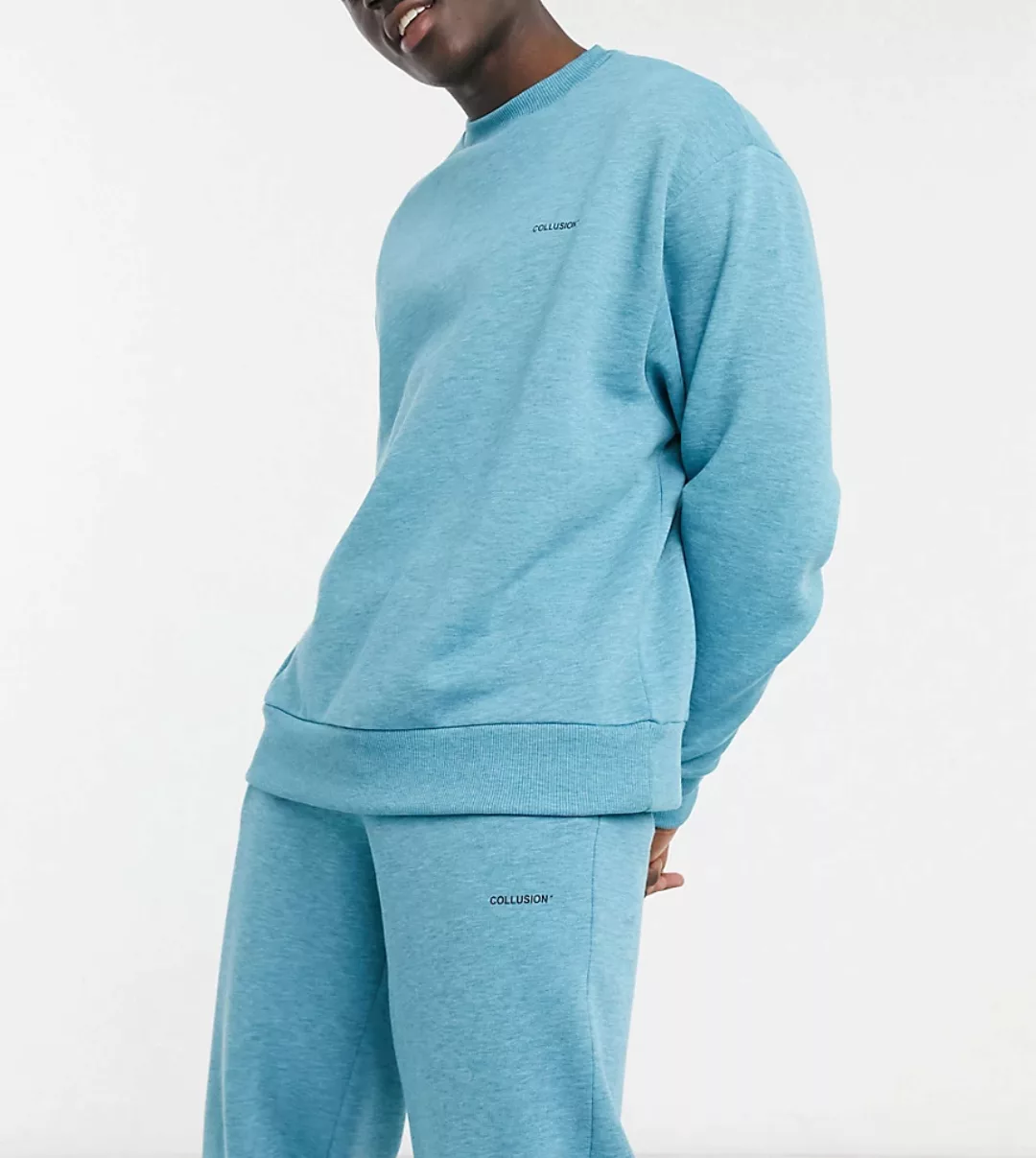 COLLUSION – Sweatshirt aus Stoff in hellem Blaugrau, Kombiteil günstig online kaufen