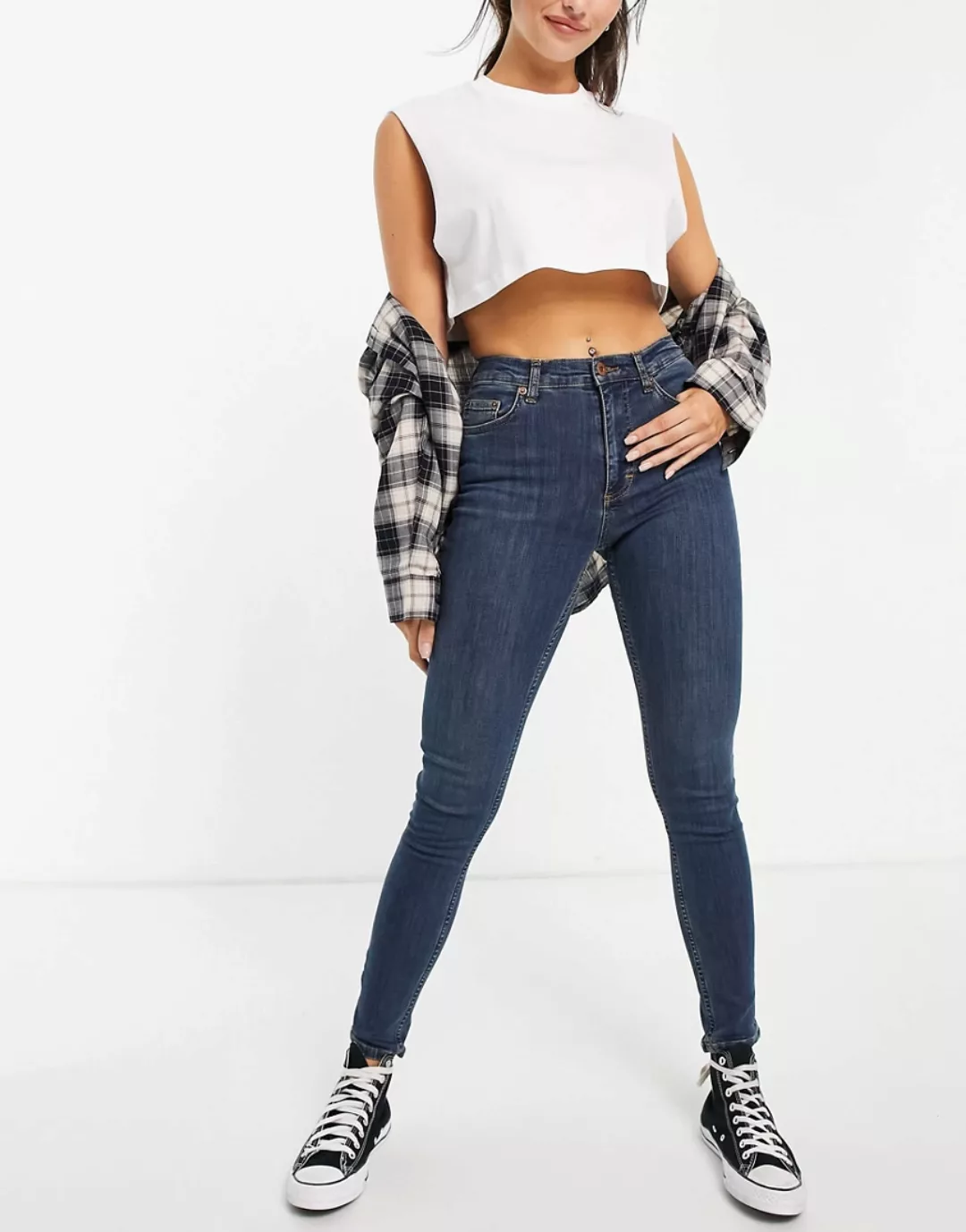 French Connection – Rebound 30 – Schmal zulaufende Denim-Jeans in vintagebl günstig online kaufen