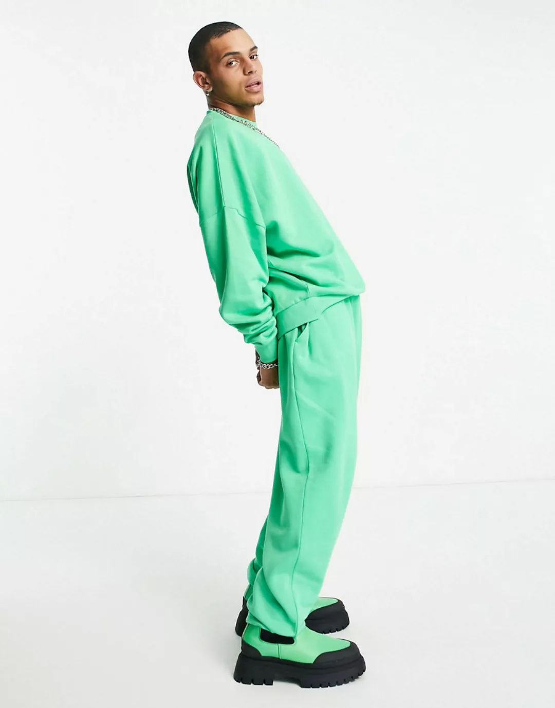 ASOS DESIGN – Oversize-Sweatshirt in Grün, Kombiteil günstig online kaufen