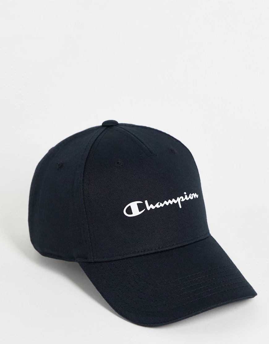 Champion – Kappe in Schwarz mit Schriftzug-Logo günstig online kaufen