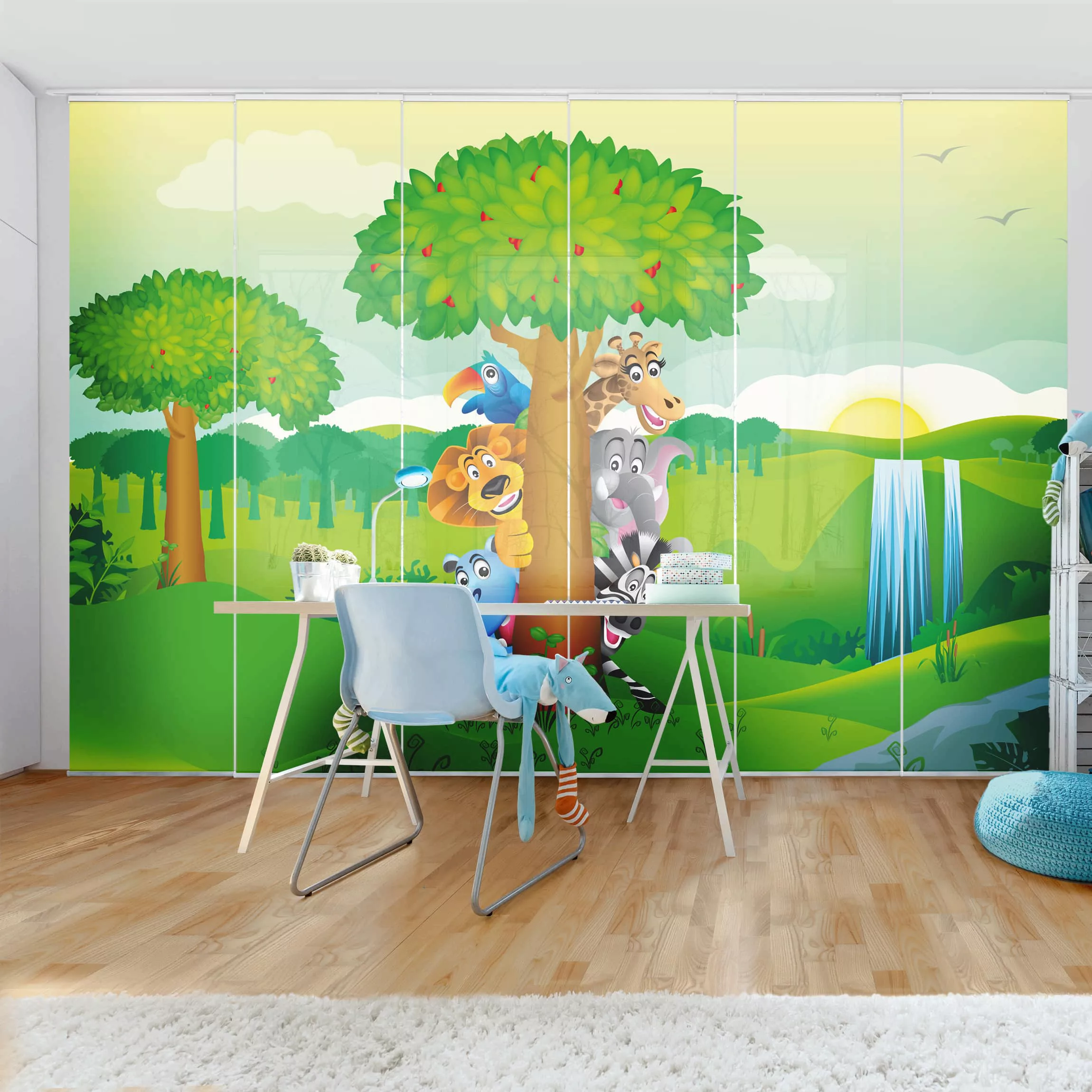 Schiebegardinen Set Kinderzimmer No.BF1 Dschungeltiere günstig online kaufen