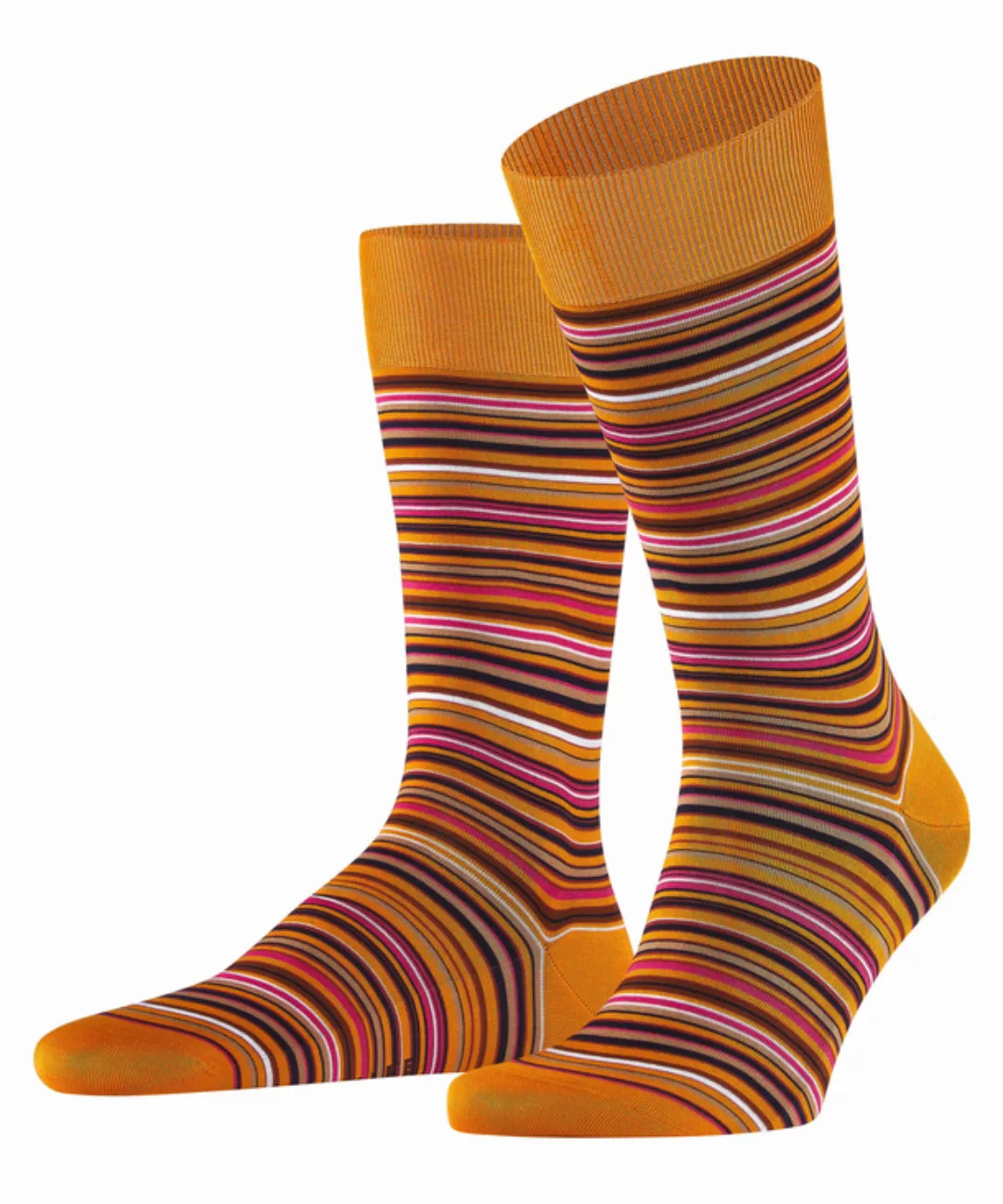 FALKE Microblock Herren Socken, 41-42, Orange, Streifen, Baumwolle, 14041-8 günstig online kaufen