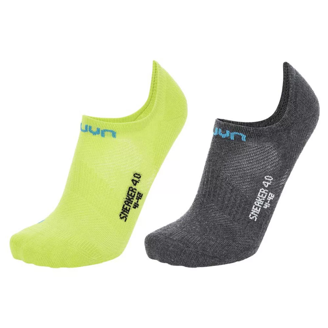 Uyn Sneaker 4.0 Socken 2 Paare EU 45-46 Anthracite Mel / Lime günstig online kaufen