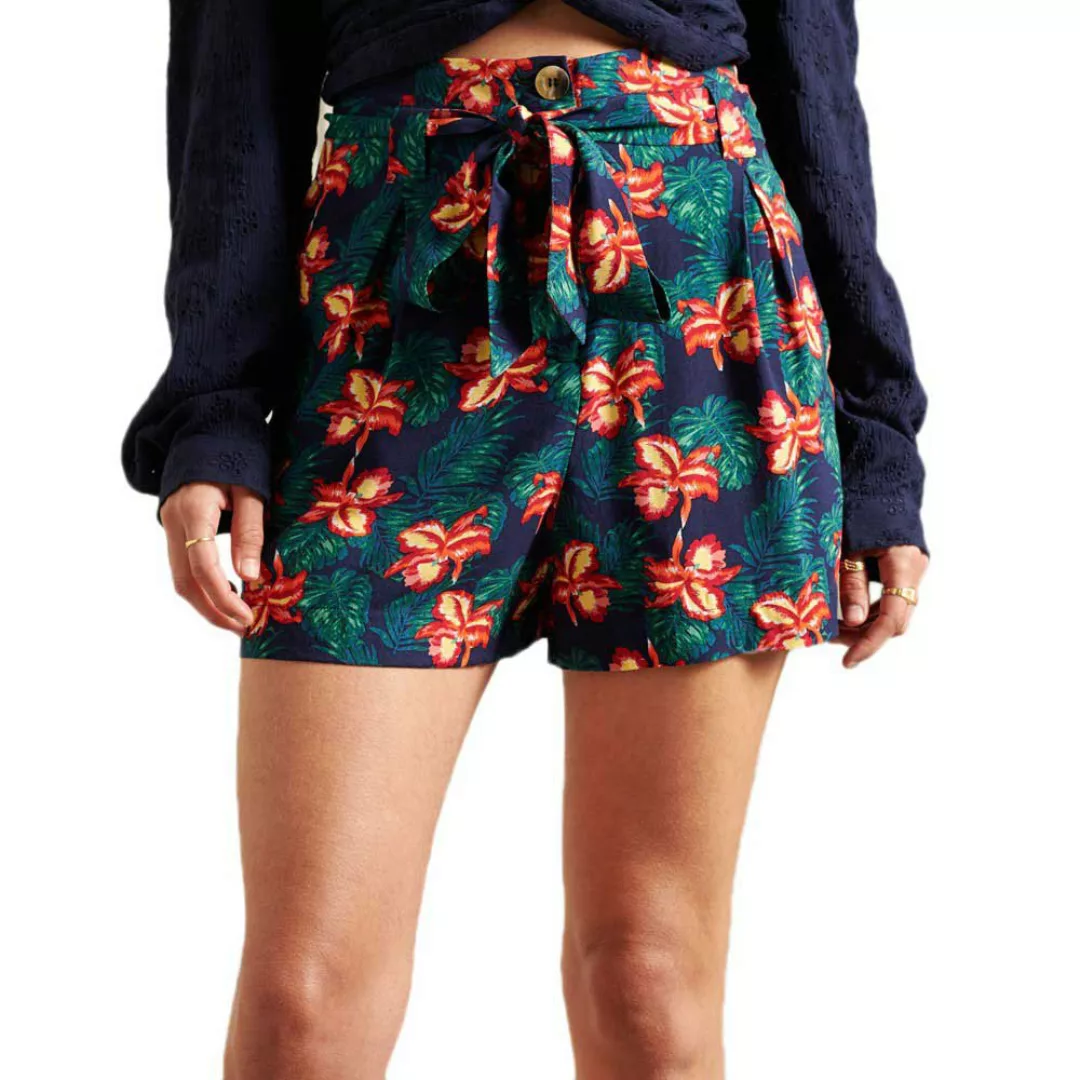 Superdry Printed Paperbag Shorts Hosen S Navy Floral günstig online kaufen
