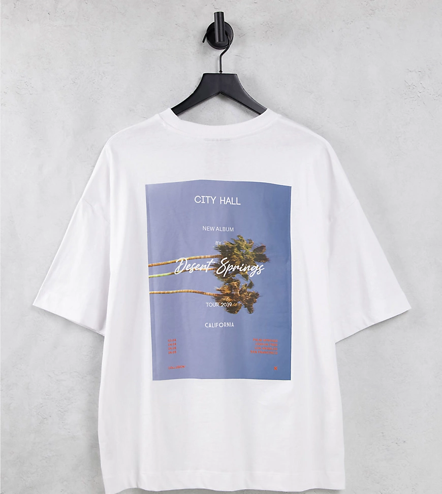 COLLUSION – Oversize T-Shirt in Weiß mit Fotoprint günstig online kaufen