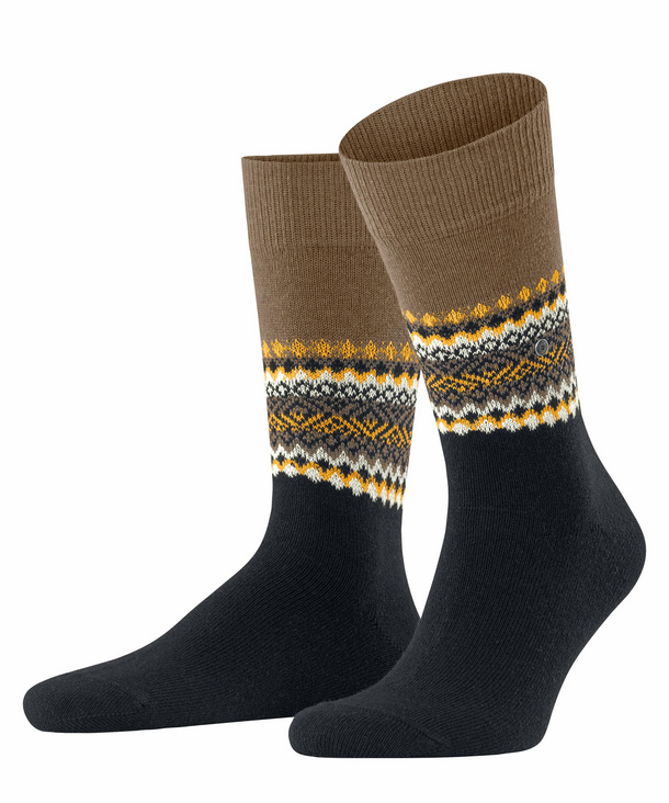 Burlington Rough Fair Isle Herren Socken, 40-46, Blau, AnderesMuster, Wolle günstig online kaufen