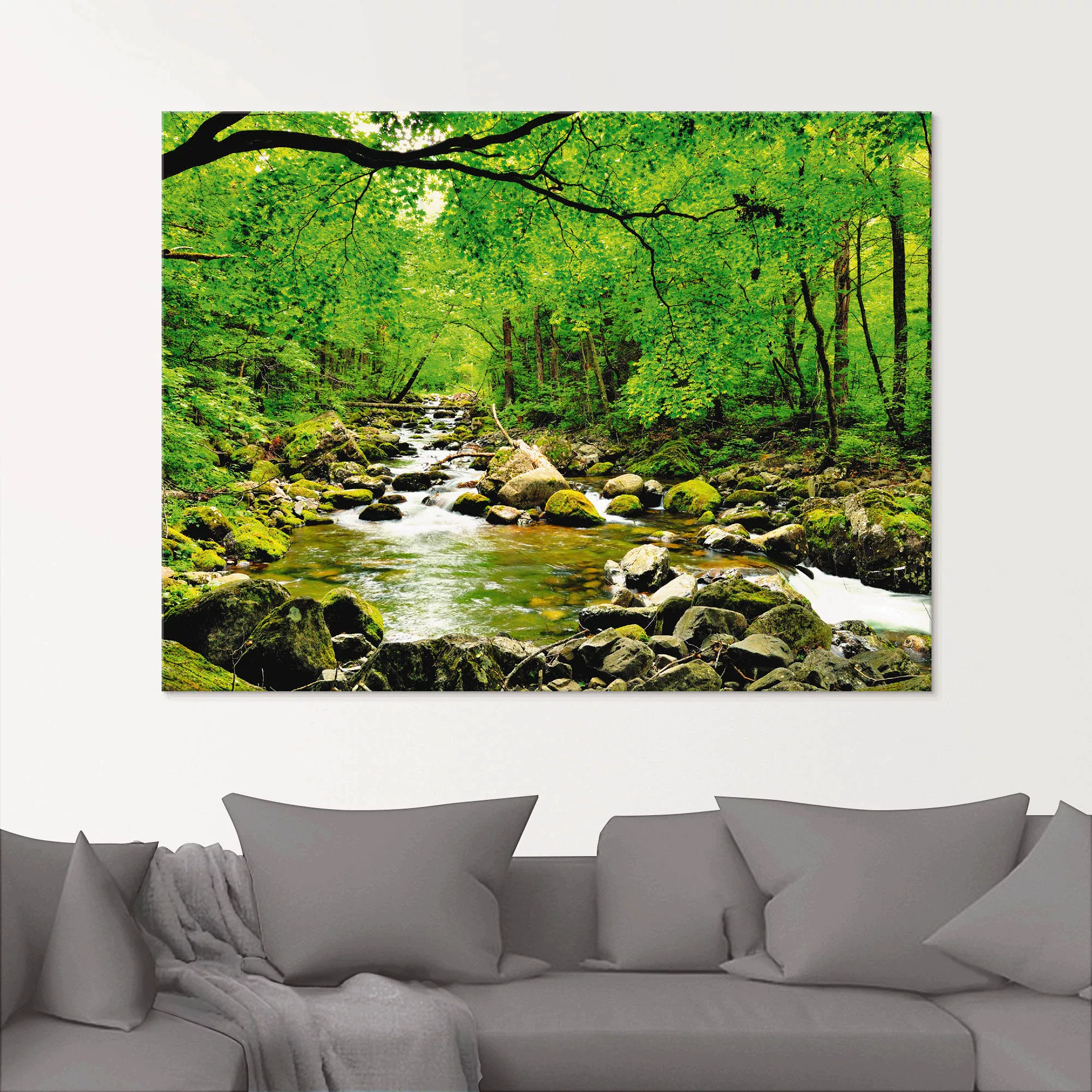 Artland Glasbild "Herbstwald Fluss Smolny", Wald, (1 St.) günstig online kaufen