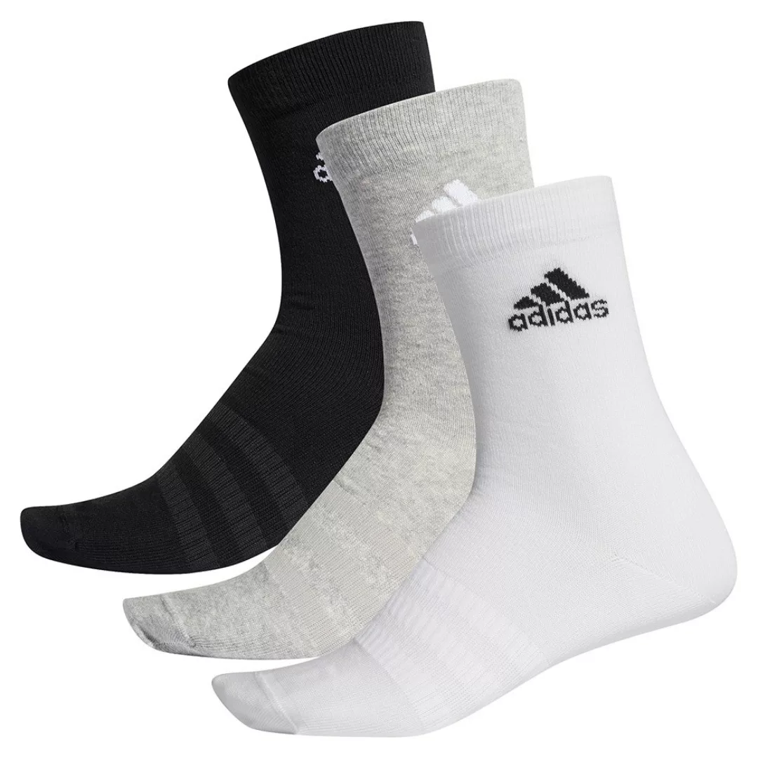 Adidas Light Crew Socken 3 Paare EU 40-42 Medium Grey Heathereather / White günstig online kaufen