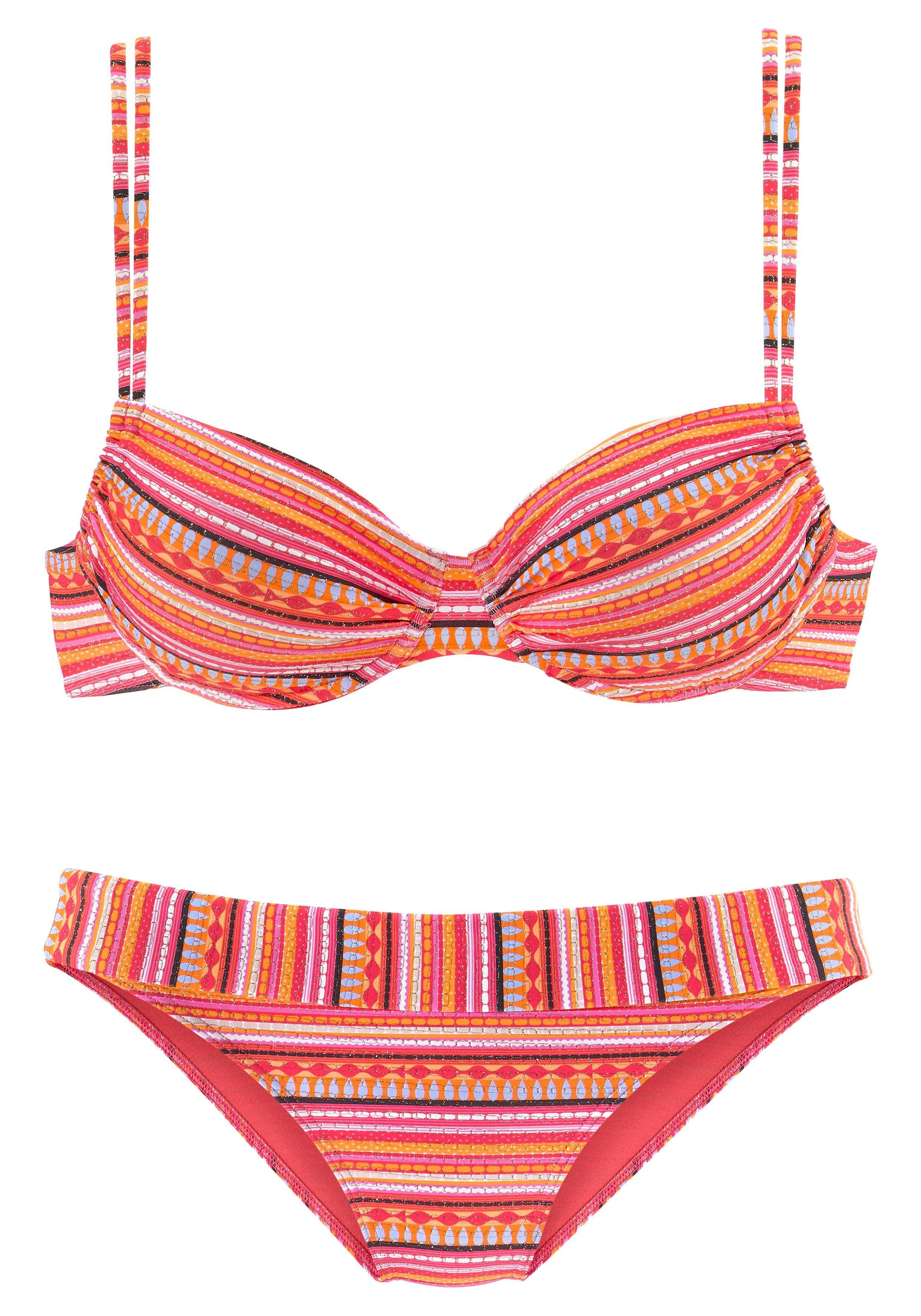 LASCANA Bügel-Bikini, mit glitzernden Streifen günstig online kaufen