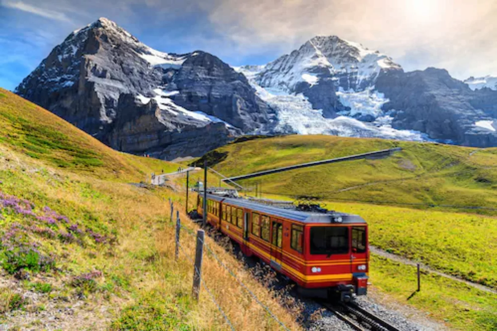 Papermoon Fototapete »Zug durch Landschaft« günstig online kaufen