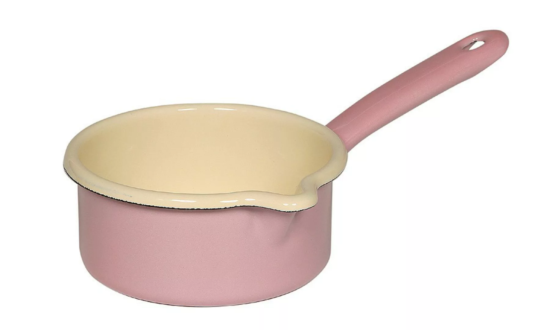 Riess Classic Pastell Stielkasserolle 12 cm / 0,5 L rosa - Emaille günstig online kaufen