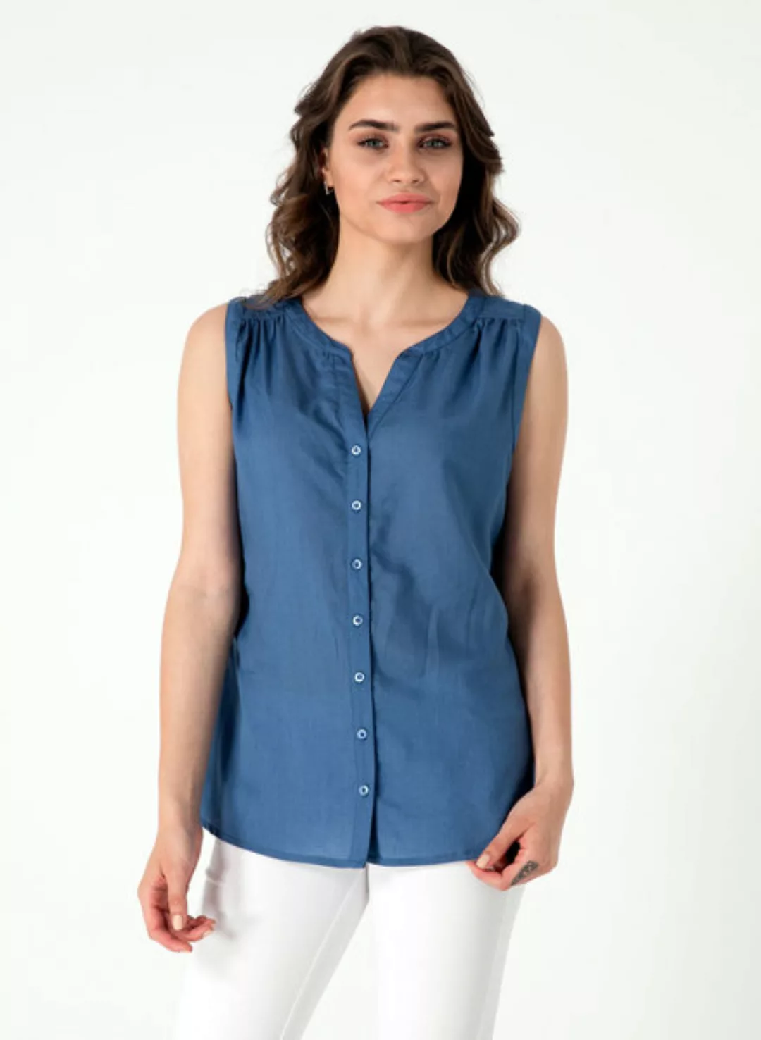 Leichte Bluse Aus Tencel® Mit Durchgehender Knopfleiste günstig online kaufen