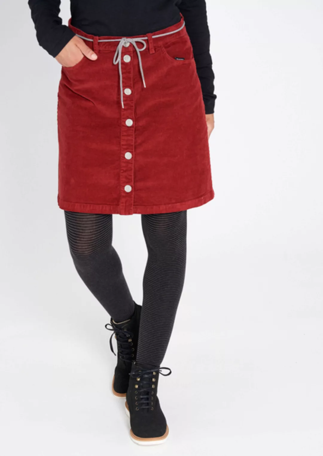 Damen Cord-rock Aus Bio Baumwolle Rot | Corduroy Skirt günstig online kaufen