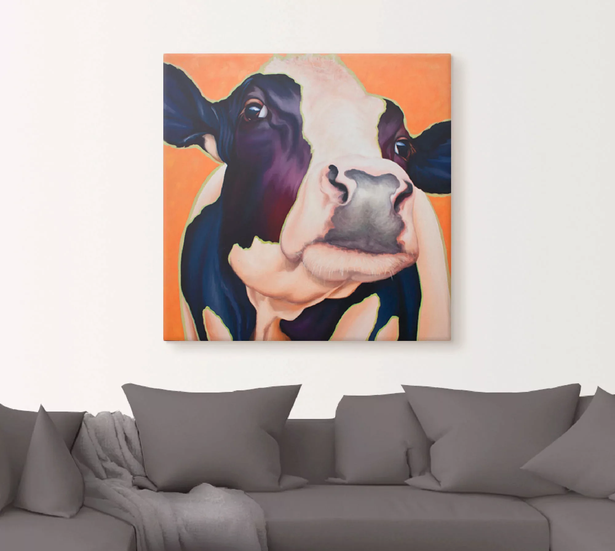 Artland Leinwandbild "Kuh Rosa", Haustiere, (1 St.), auf Keilrahmen gespann günstig online kaufen
