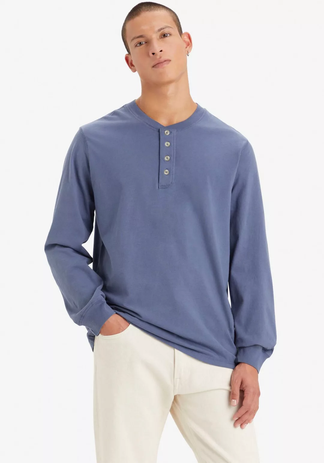 Levi's® Langarmshirt 4 BUTTON HENLEY BLUES günstig online kaufen