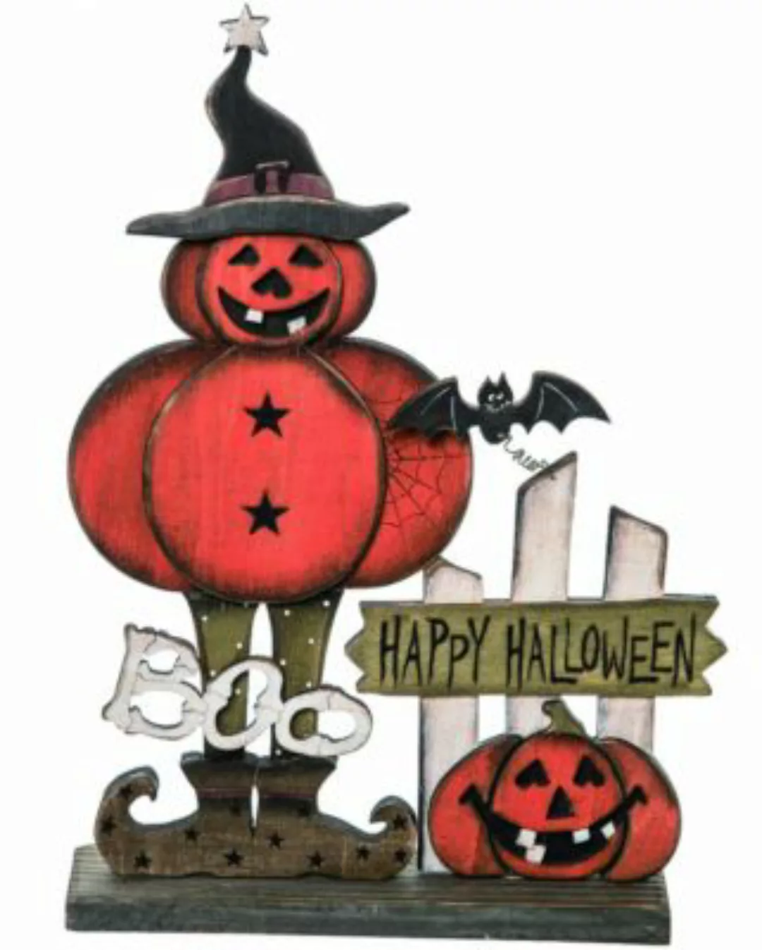 Happy Halloween Kürbisfigur mit Hexenhut als Aufsteller 33 cm Partydeko ora günstig online kaufen