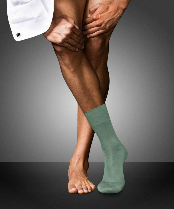 FALKE No. 6 Finest Merino & Silk Gentlemen Socken, Herren, 41-42, Grün, Uni günstig online kaufen