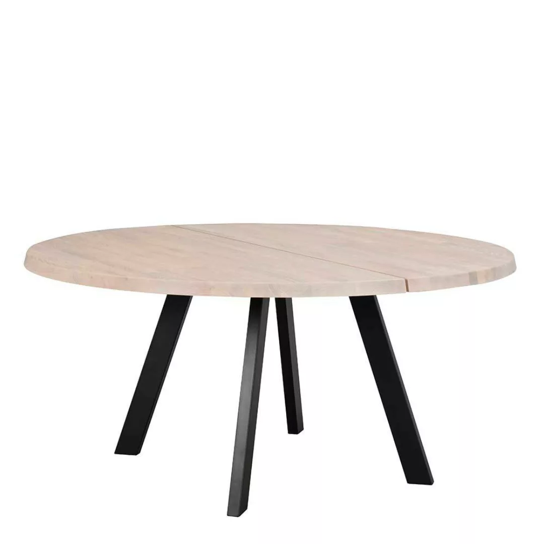 Echtholztisch in Holz White Wash Schwarz günstig online kaufen