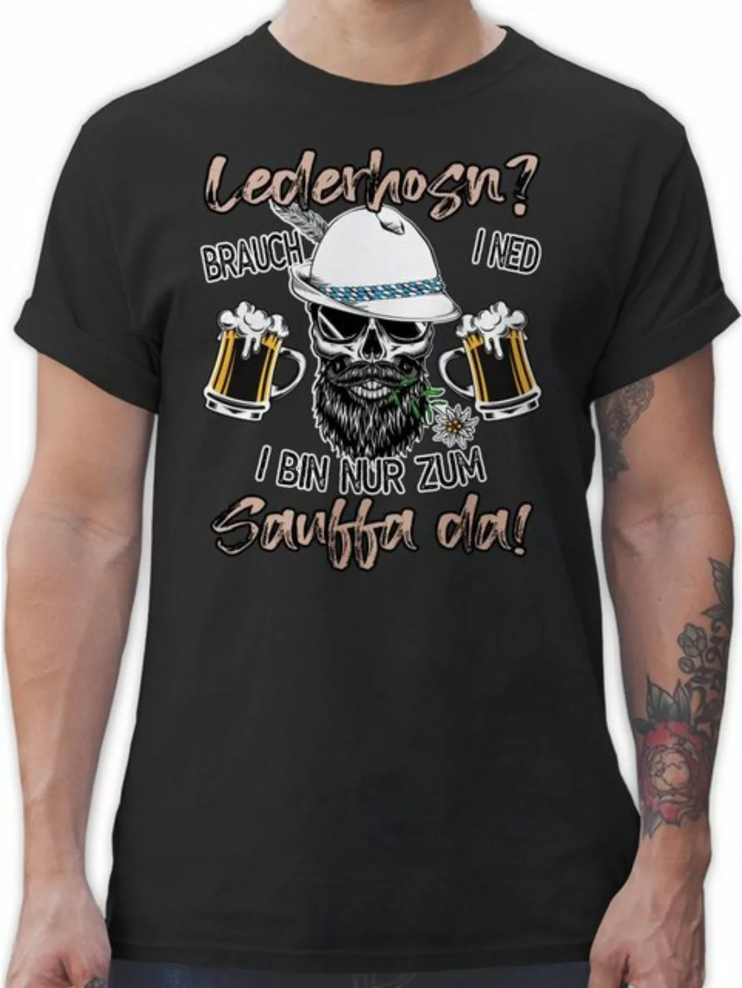 Shirtracer T-Shirt Lederhose Spruch Lausbua Bayrisch Party Trinken Mode für günstig online kaufen