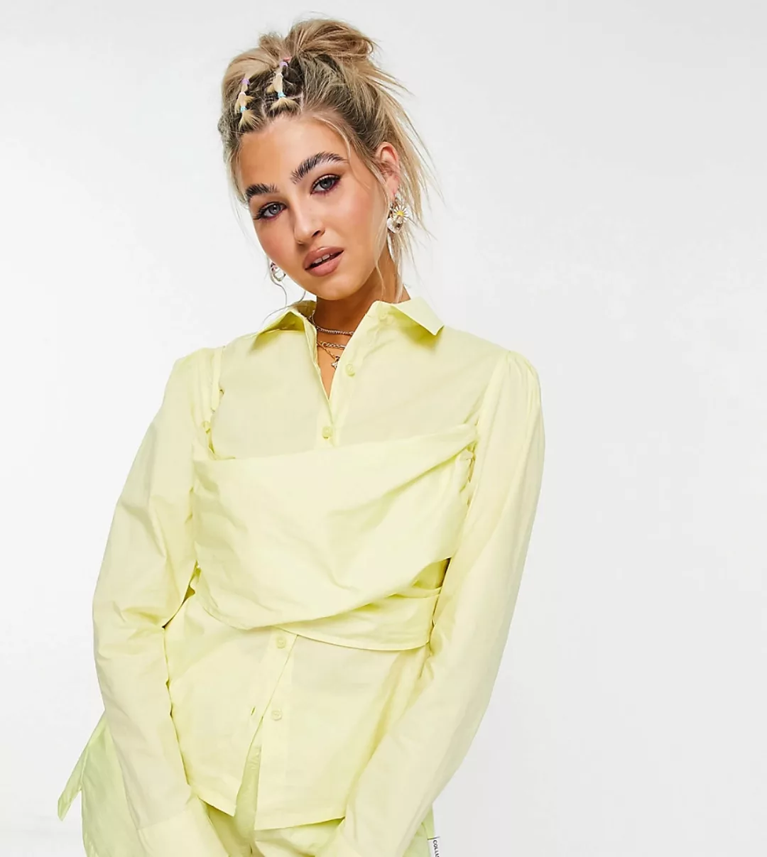 COLLUSION – Hemd mit gewickeltem BH-Detail in Gelb günstig online kaufen
