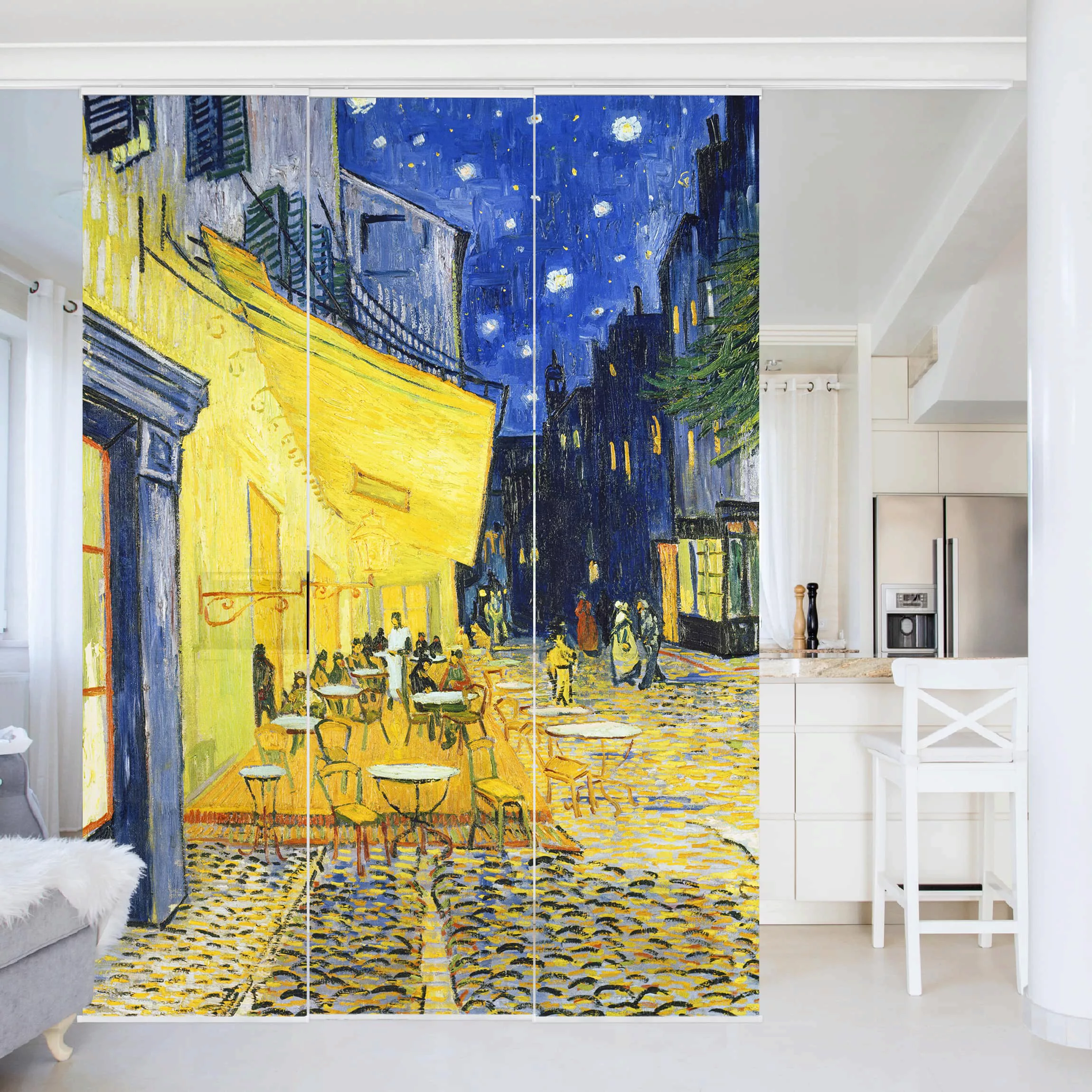 Schiebegardinen Set Architektur & Skyline Vincent van Gogh - Café-Terrasse günstig online kaufen