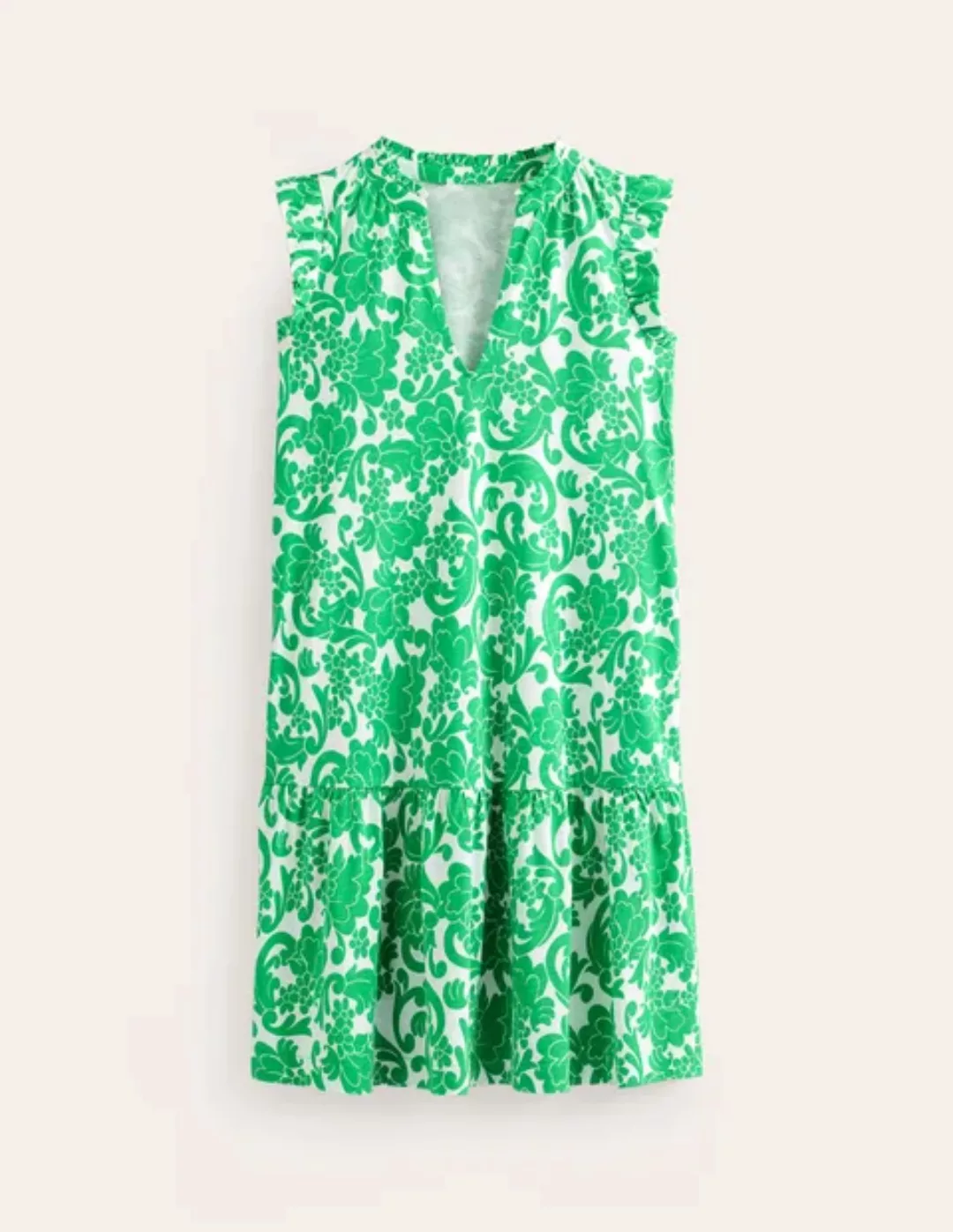Daisy Kurzes Stufenkleid aus Jersey Damen Boden, Hellgrün, Üppiger Wirbel günstig online kaufen