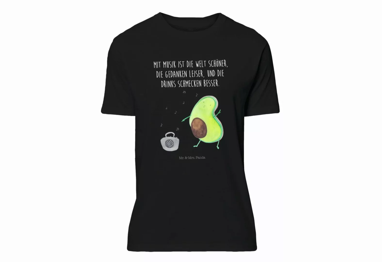 Mr. & Mrs. Panda T-Shirt Avocado tanzt - Schwarz - Geschenk, Nachthemd, Veg günstig online kaufen