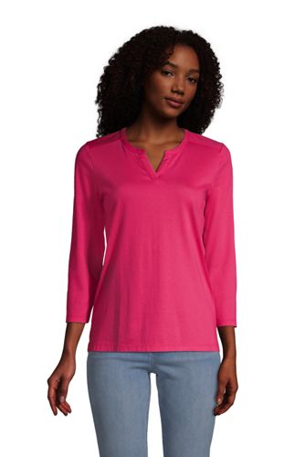 Supima-Shirt mit Tunika-Ausschnitt in Petite-Größe, Damen, Größe: XS Petite günstig online kaufen